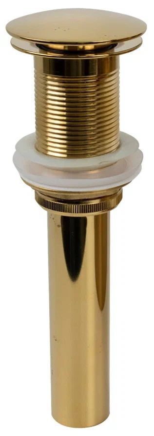 Выпуск для раковины BAU клик-клак, слив click clack, донный клапан, слив-перелив для умывальника, автоматический выпуск для мойки в ванную, золото