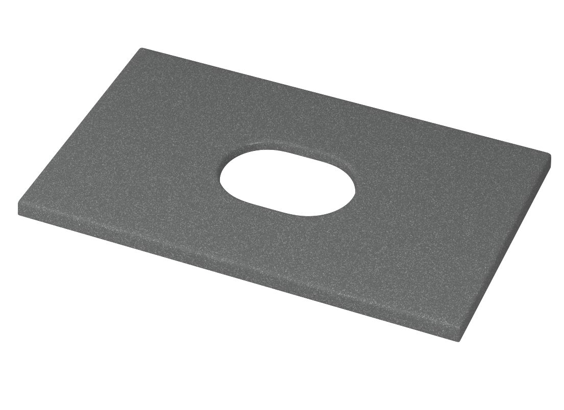 Столешница кварц под накладную раковину BAU Hotel 50 с кронштейнами, серый металлик - MRY0010