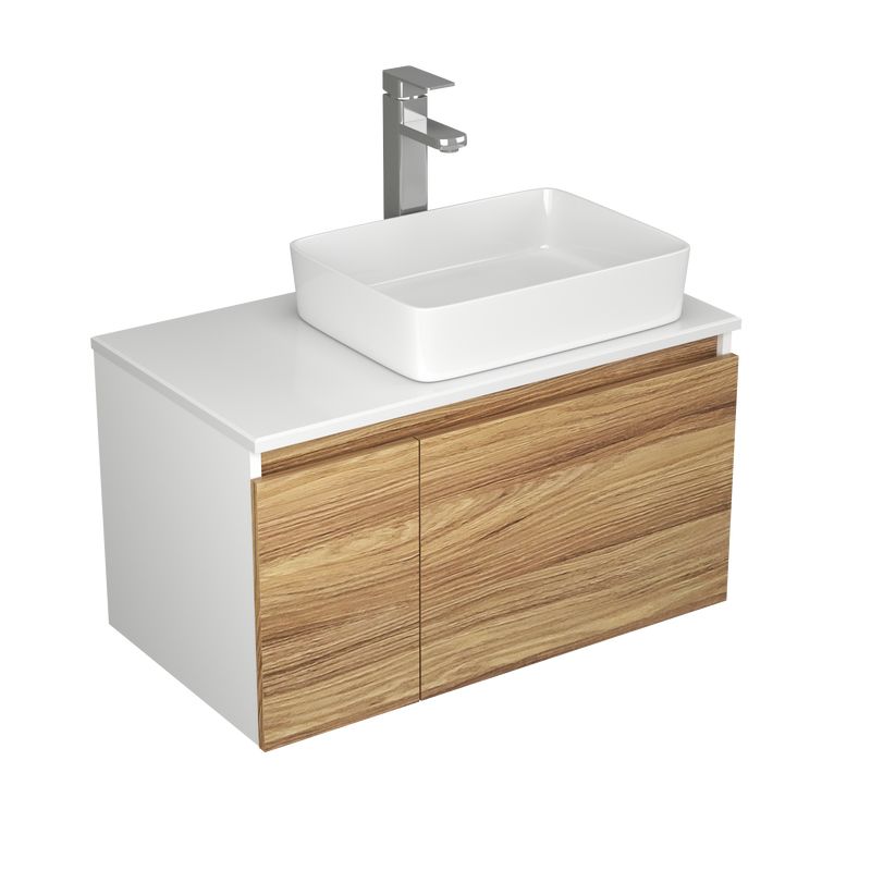 Комплект для ванной, 3 предмета (Тумба Bau Dream Blackwood 80, раковина BAU Hotel 48х37, смеситель для раковины Potato Hotel, хром)