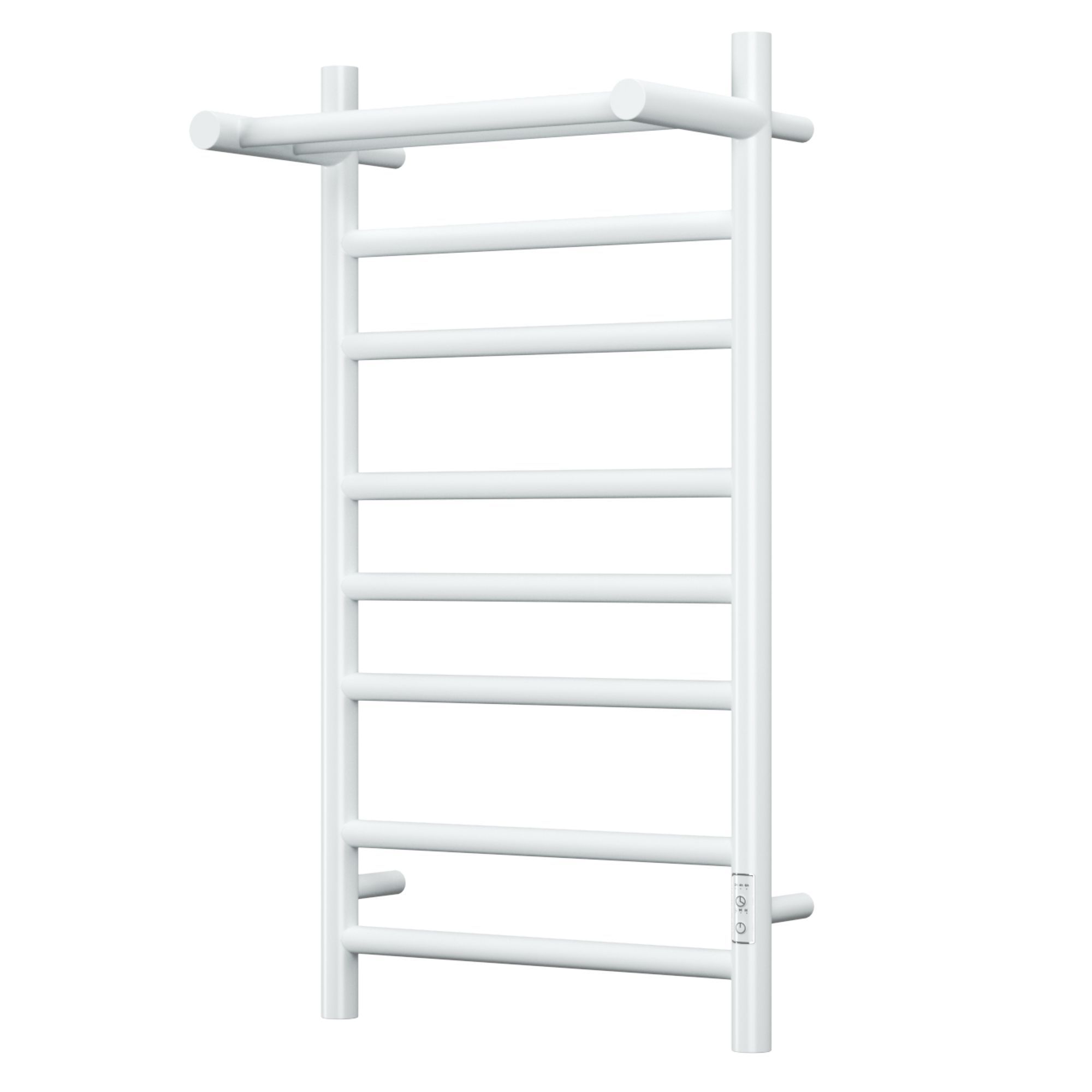 Полотенцесушитель электрический с полкой BAU Stil Shelf 40х80, 7 планок, универсальный, белый полуматовый