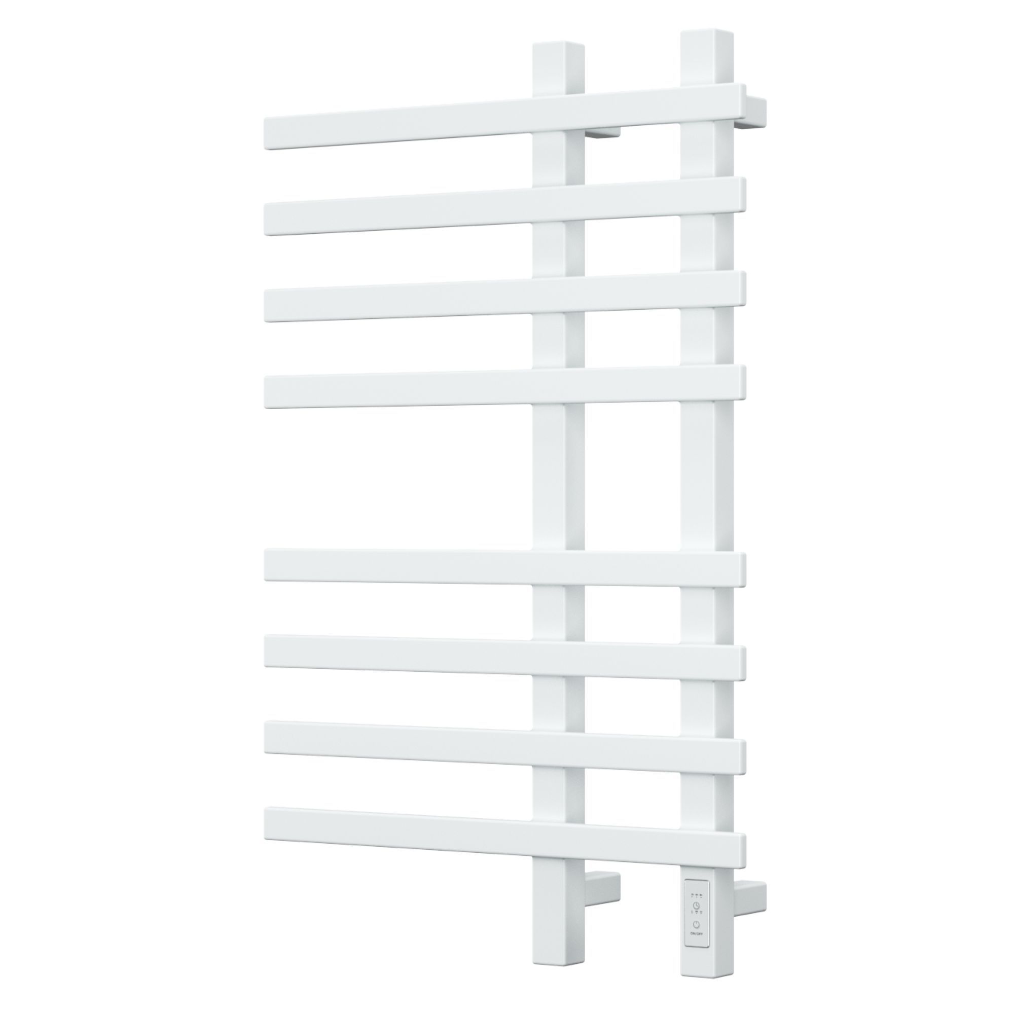 Полотенцесушитель дизайнерский электрический, профильный BAU Wind 50х80, 8 планок, белый полуматовый