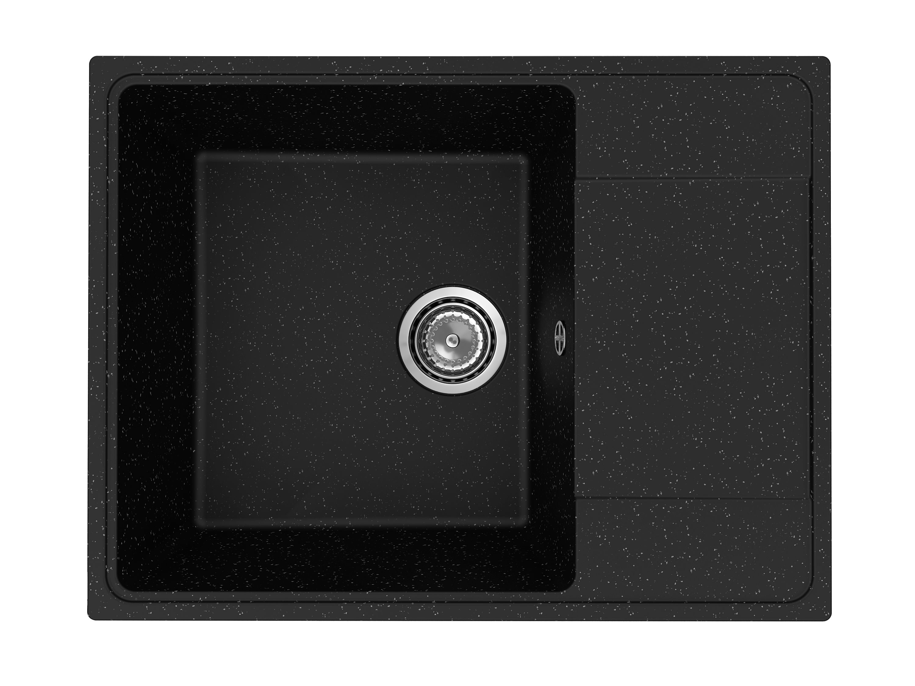 Мойка для кухни с крылом BAU Stil Pro 65х50, без выпуска, черный камень