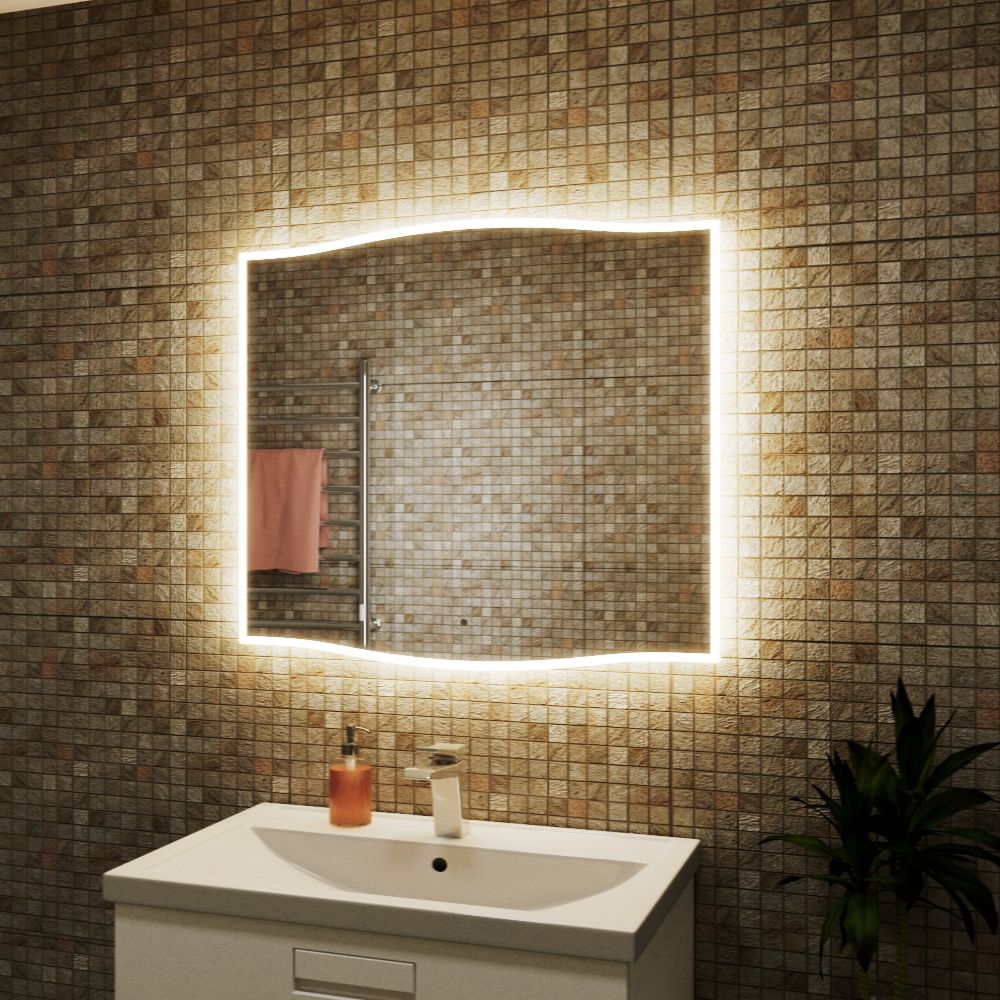 Зеркало Bau Plaza Limited Edition 850х745, сенсор на взмах, c LED подсветкой, теплый свет