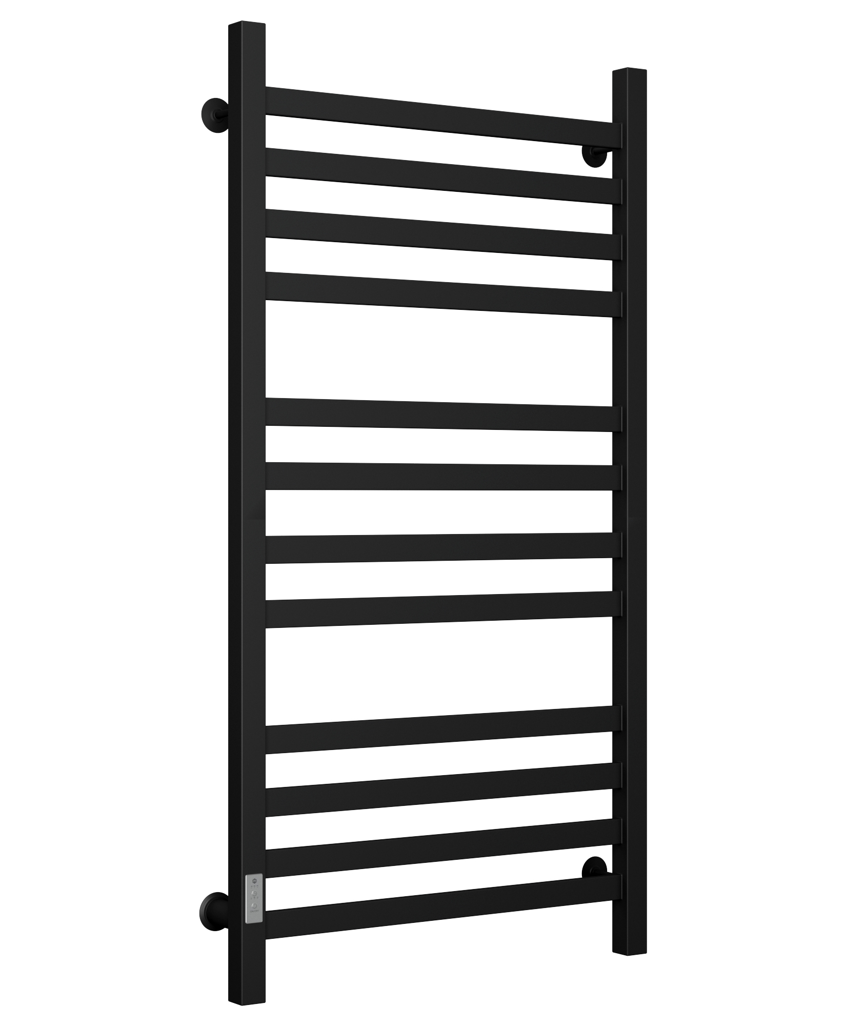Полотенцесушитель электрический профильный Маргроид BAU В81/10 60х120, 3 вставки 4-4-4, черный матовый RAL 9005 с таймером слева