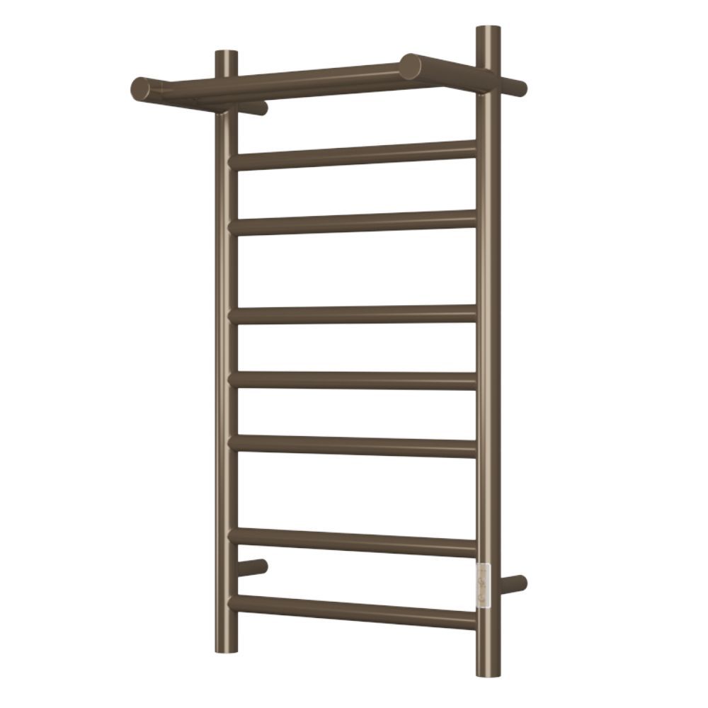 Полотенцесушитель электрический с полкой BAU Stil Shelf 40х80, 7 планок, универсальный, антикварная бронза
