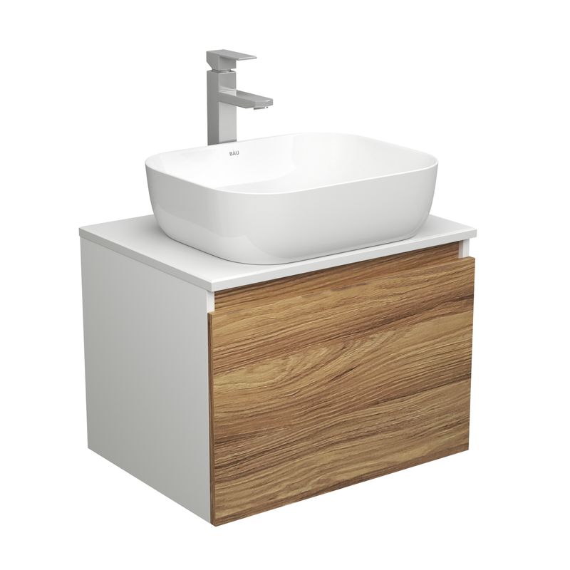 Комплект для ванной, 3 предмета (тумба Bau Dream Blackwood 60 + раковина BAU Stil Pro 50х40, белая, смеситель высокий Hotel Still)