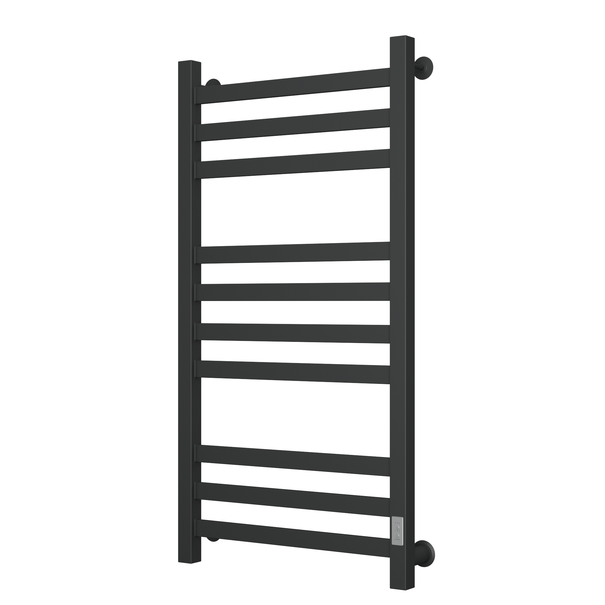 Полотенцесушитель электрический профильный Маргроид BAU В81/10 50х100, 3 вставки 3-4-3, черный матовый RAL 9005 с таймером справа