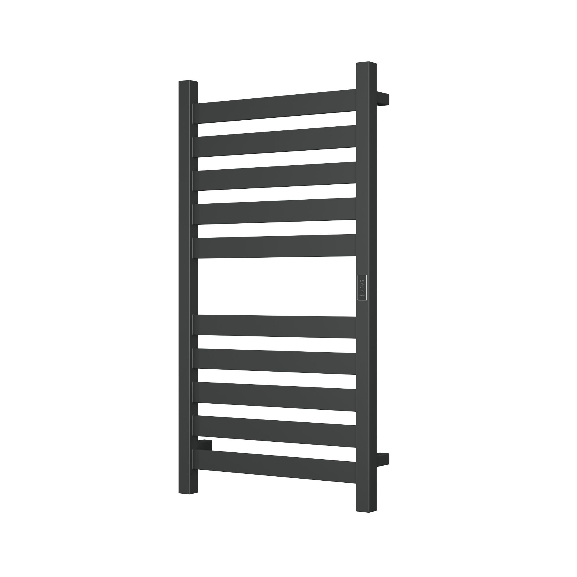 Полотенцесушитель дизайнерский электрический, профильный BAU Elite 50х100, 10 планок, универсальный, черный матовый RAL 9005