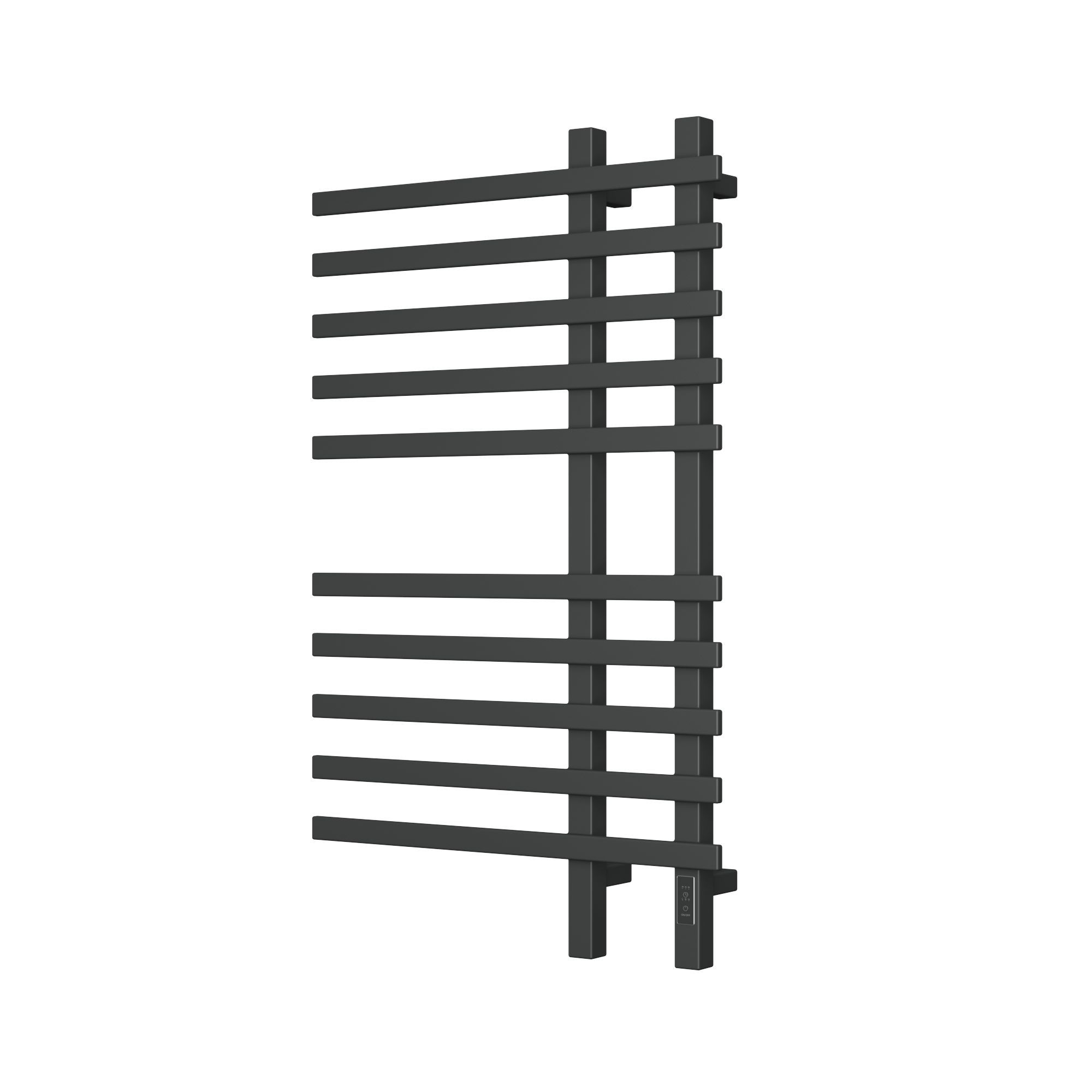 Полотенцесушитель дизайнерский электрический, профильный BAU Wind 60х100, 10 планок, черный матовый RAL 9005