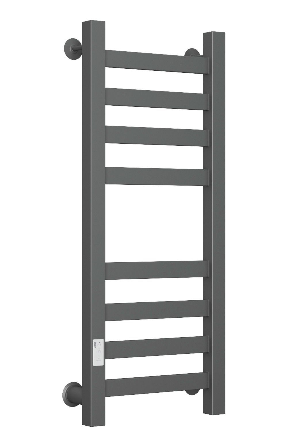 Полотенцесушитель электрический профильный Маргроид BAU Gun Grey В81/10 30х80 темно-серый металлик с таймером с таймером слева