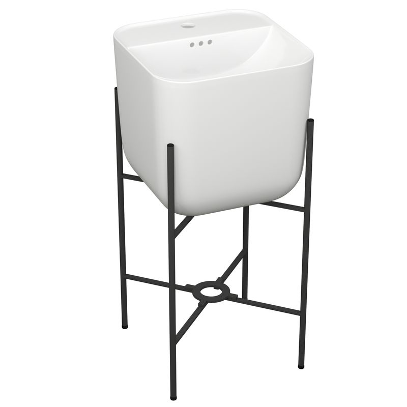 Раковина напольная с металлическими ножками BAU Soul белая