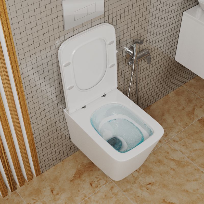 Унитаз подвесной безободковый торнадо обратного потока Bau Stil Hurricane-2, сиденье дюропласт микролифт