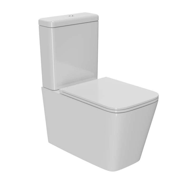 Унитаз напольный безободковый торнадо обратного потока Bau Stil Hurricane-2, усиленное бысросъемное сиденье микролифт