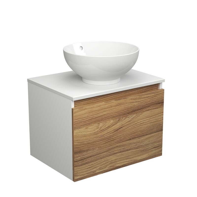 Тумба с раковиной (тумба подвесная под раковину Bau Dream Blackwood 60 + раковина чаша накладная BAU Dream D41, белая)