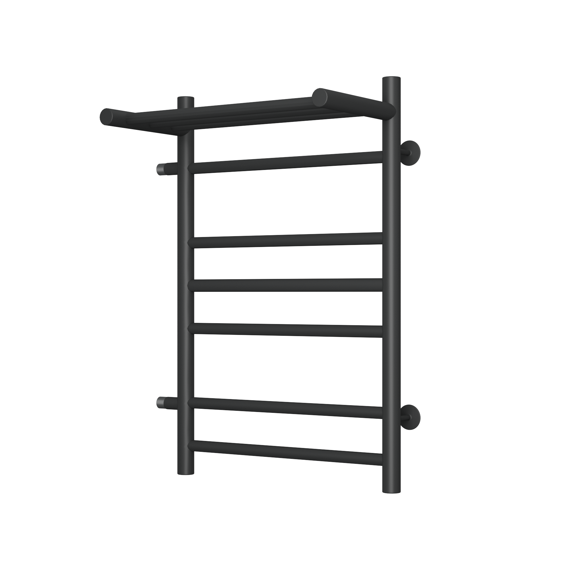 Полотенцесушитель водяной с полкой Маргроид BAU В10 50х80, П7 (2+3+2) боковое подключение 50, черный матовый RAL 9005