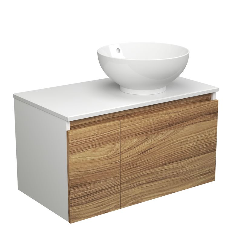 Тумба с раковиной (тумба подвесная под раковину Bau Dream Blackwood 80 + раковина чаша накладная BAU Dream D41, белая)