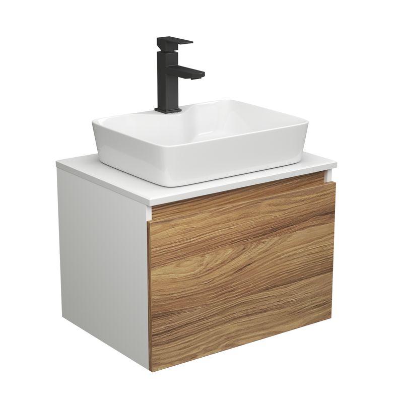 Комплект для ванной, 3 предмета (тумба Bau Dream Blackwood 60 + раковина BAU Cerama 48х37, с отверстием под смеситель, белая, смеситель Hotel Black)