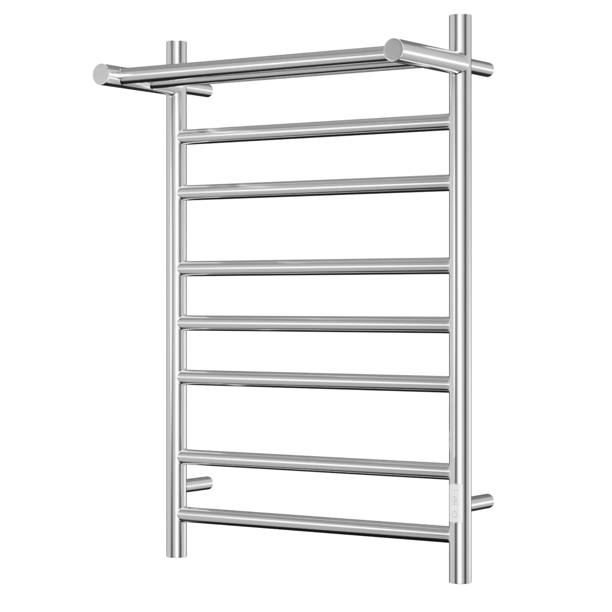 Полотенцесушитель электрический с полкой BAU Stil Shelf 50х80, 7 планок, универсальный, нерж. сталь полированная