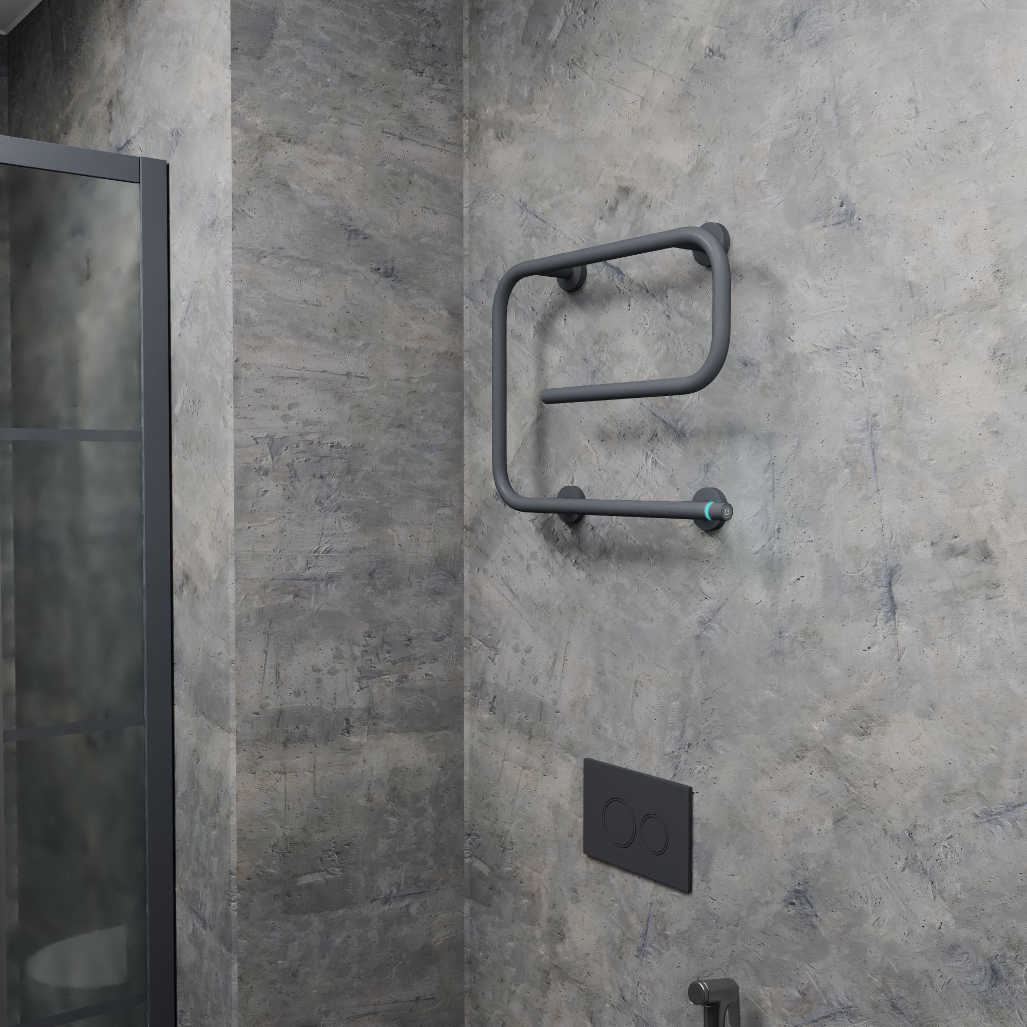 Полотенцесушитель электрический BAU E Gun Grey 41х53, темно-серый металлик