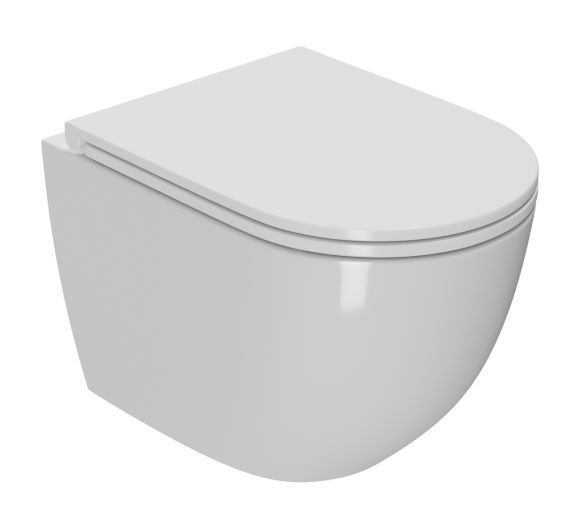 Унитаз подвесной безободковый с вихревым смывом Bau Dream Hurricane3, сиденье дюропласт микролифт