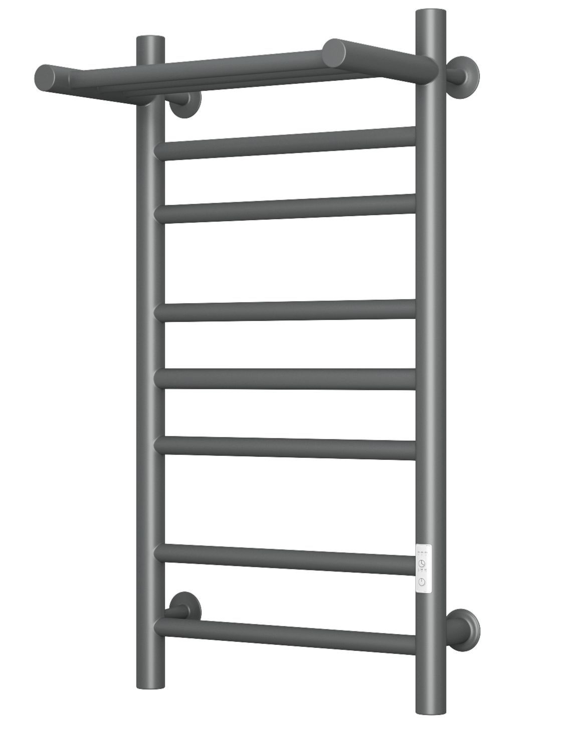 Полотенцесушитель электрический с полкой Маргроид BAU В10 40х80 Gun Grey П7 темно-серый металлик с таймером с таймером справа
