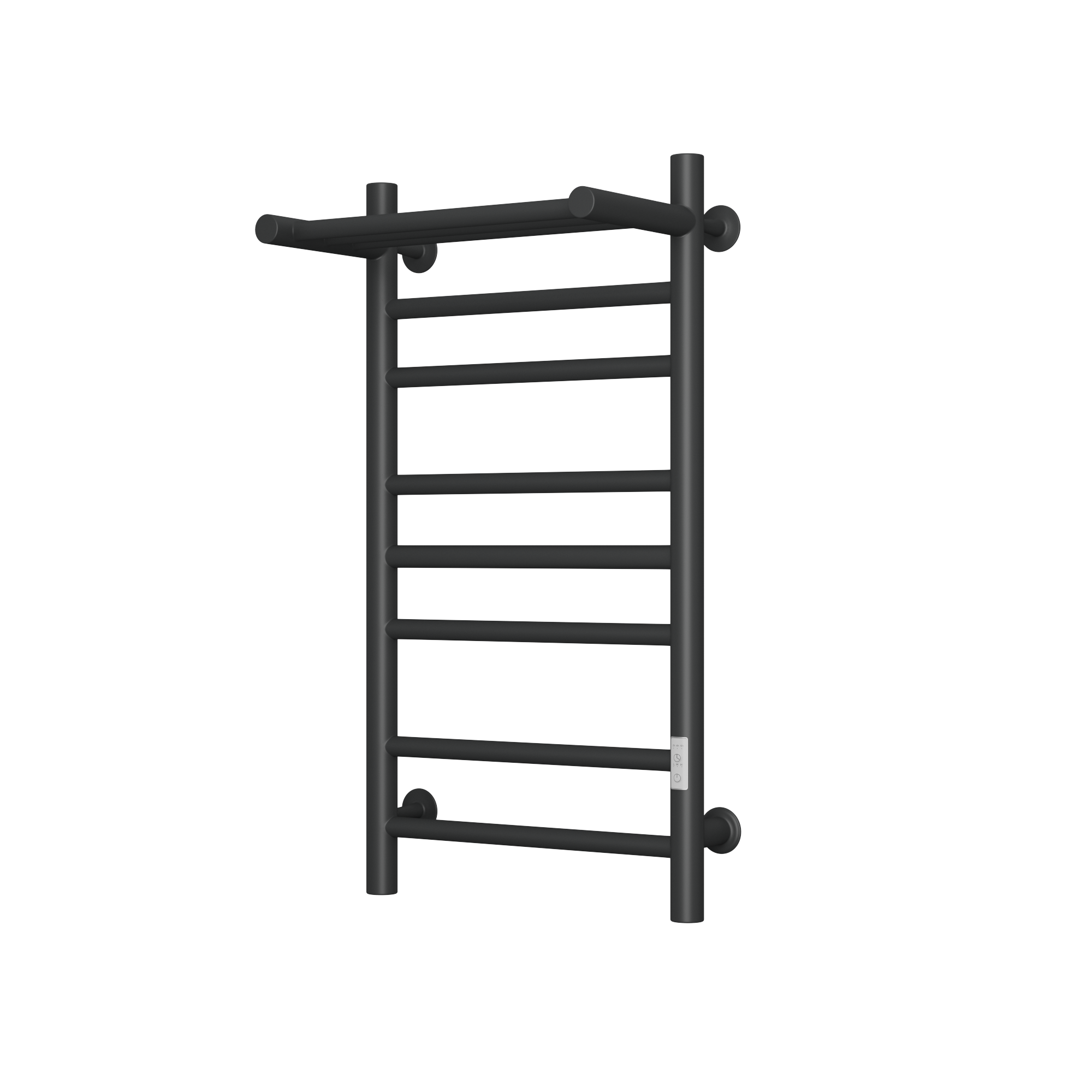 Полотенцесушитель электрический лесенка с полкой Маргроид BAU В10 40х80 П7 (2+3+2) черный матовый RAL 9005, таймер справа