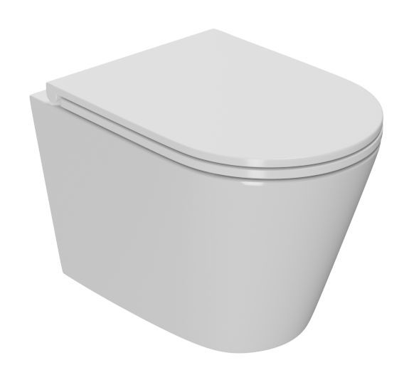 Унитаз подвесной безободковый с вихревым смывом Bau Nimb Hurricane3, сиденье дюропласт микролифт