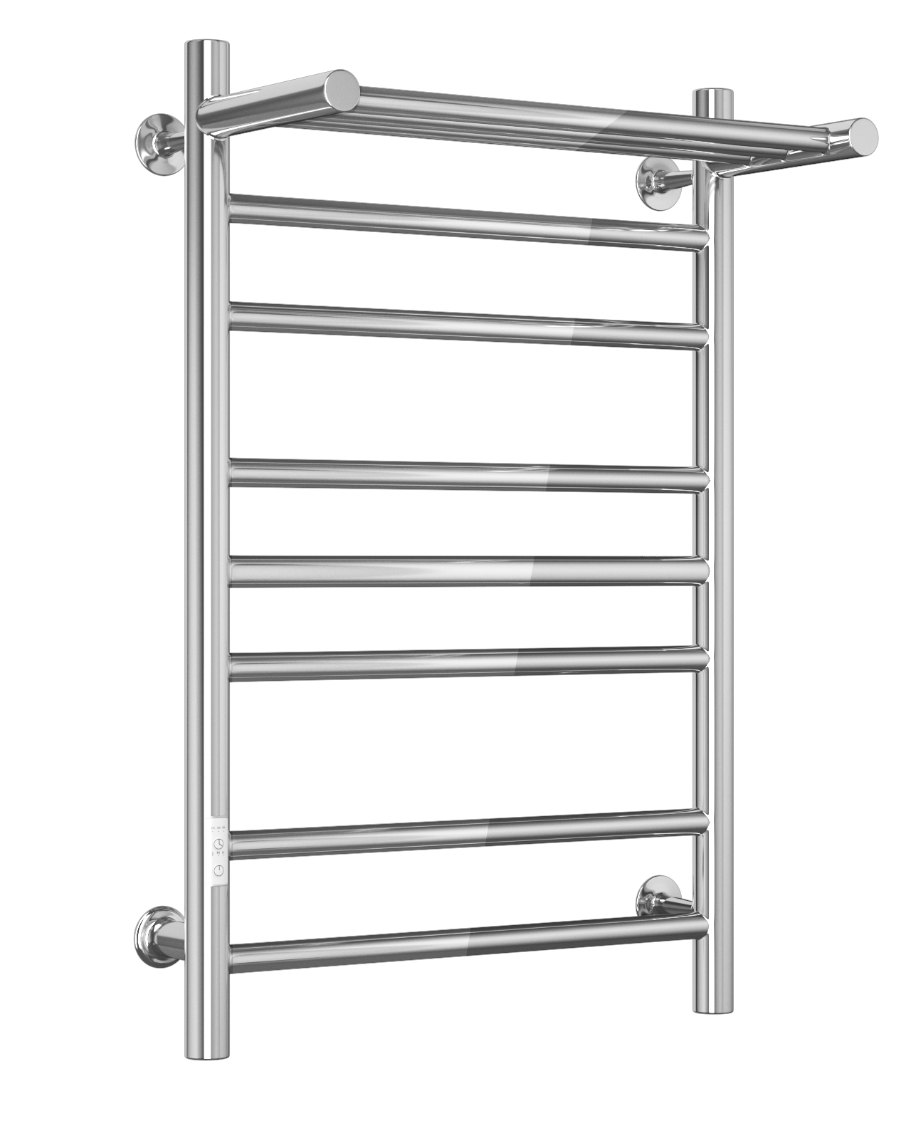 Полотенцесушитель электрический с полкой Маргроид BAU В10 50х80 П7 (2+3+2) с таймером слева, нерж. сталь, хром