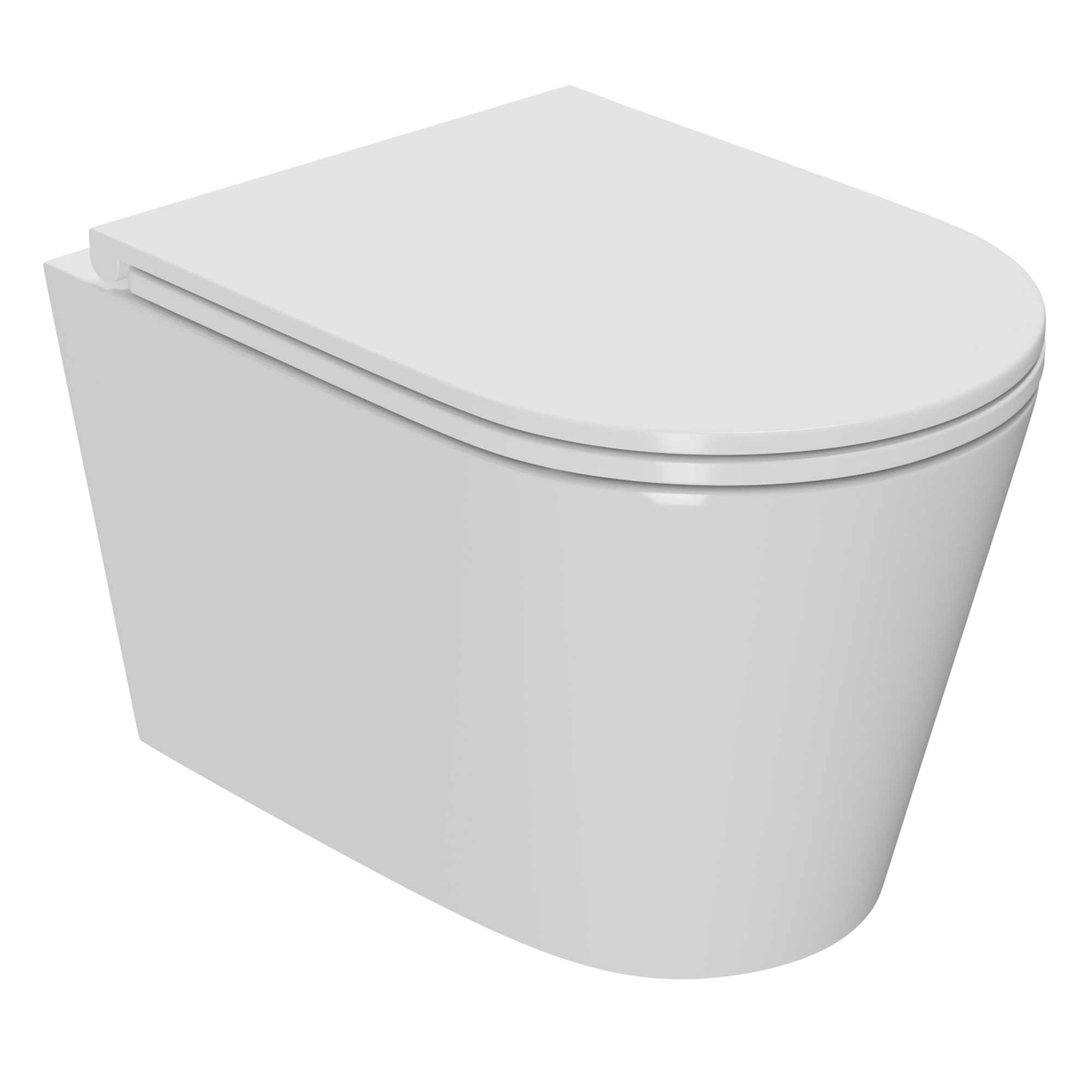 Унитаз подвесной безободковый торнадо обратного потока Bau Nimb Hurricane-2, быстросъемное тонкое сиденье дюропласт микролифт BK0001-HQ2