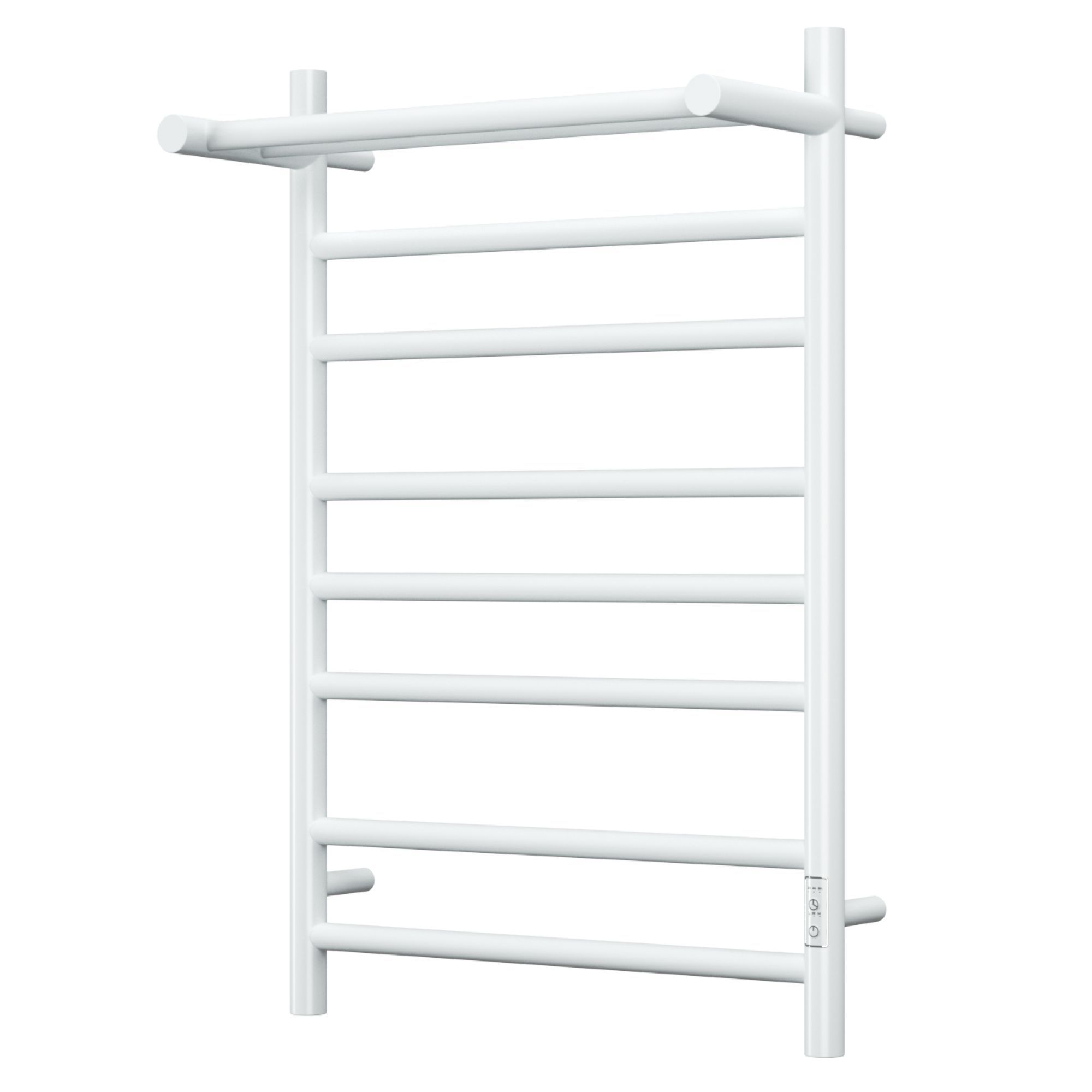 Полотенцесушитель электрический с полкой BAU Stil Shelf 50х80, 7 планок, универсальный, белый полуматовый