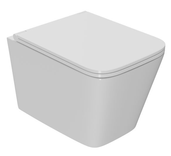 Унитаз подвесной безободковый с вихревым смывом Bau Stil Hurricane3, сиденье дюропласт микролифт