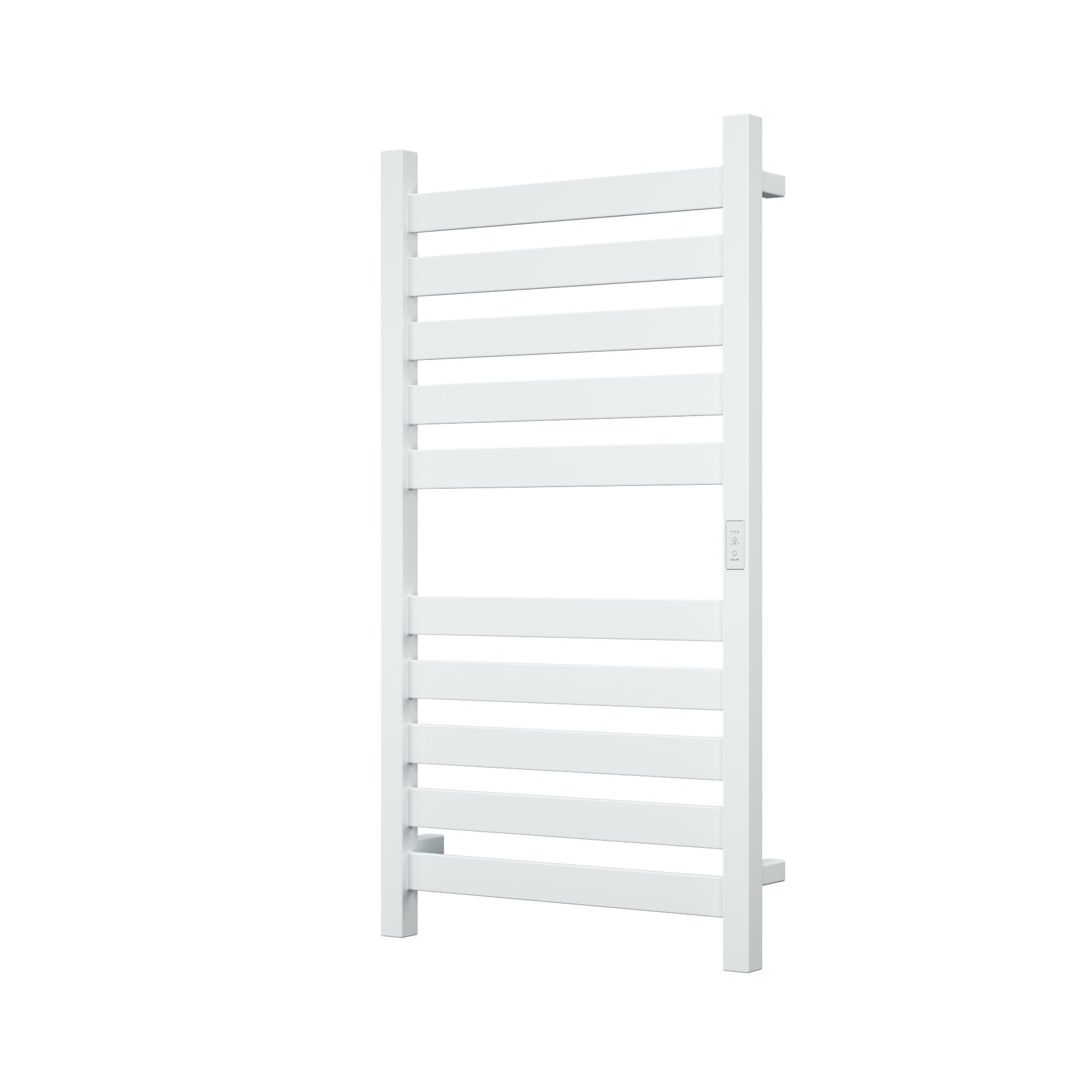 Полотенцесушитель дизайнерский электрический, профильный BAU Elite 50х100, 10 планок, универсальный, белый полуматовый
