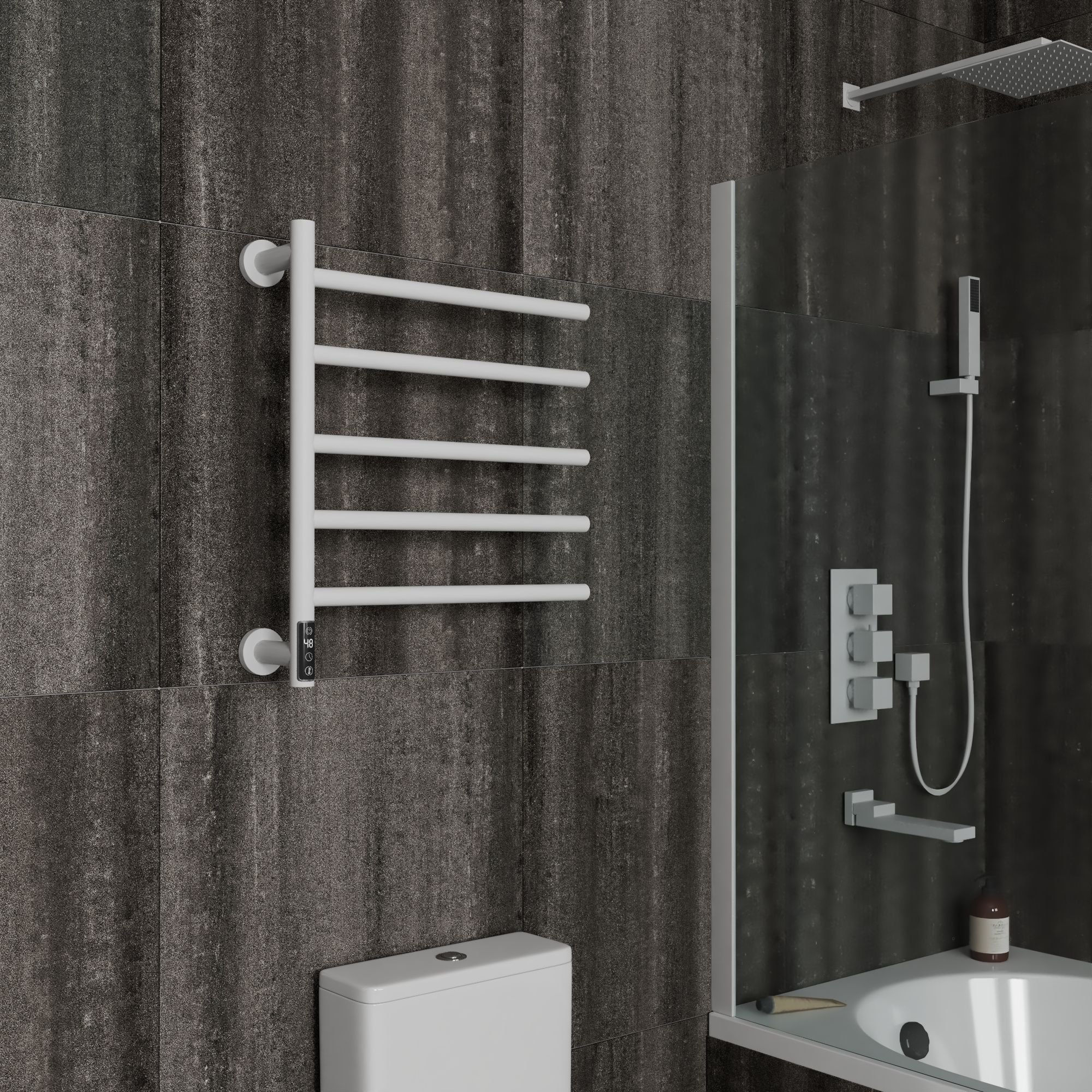 Полотенцесушитель дизайнерский электрический BAU Nimb Elegant White 60х50, подключение нижнее, белый матовый