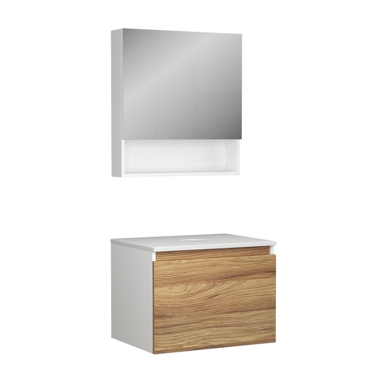 Комплект мебели для ванной, 2 предмета (Тумба Bau Dream Blackwood 60, зеркальный шкаф Bau Dream 60, белый)