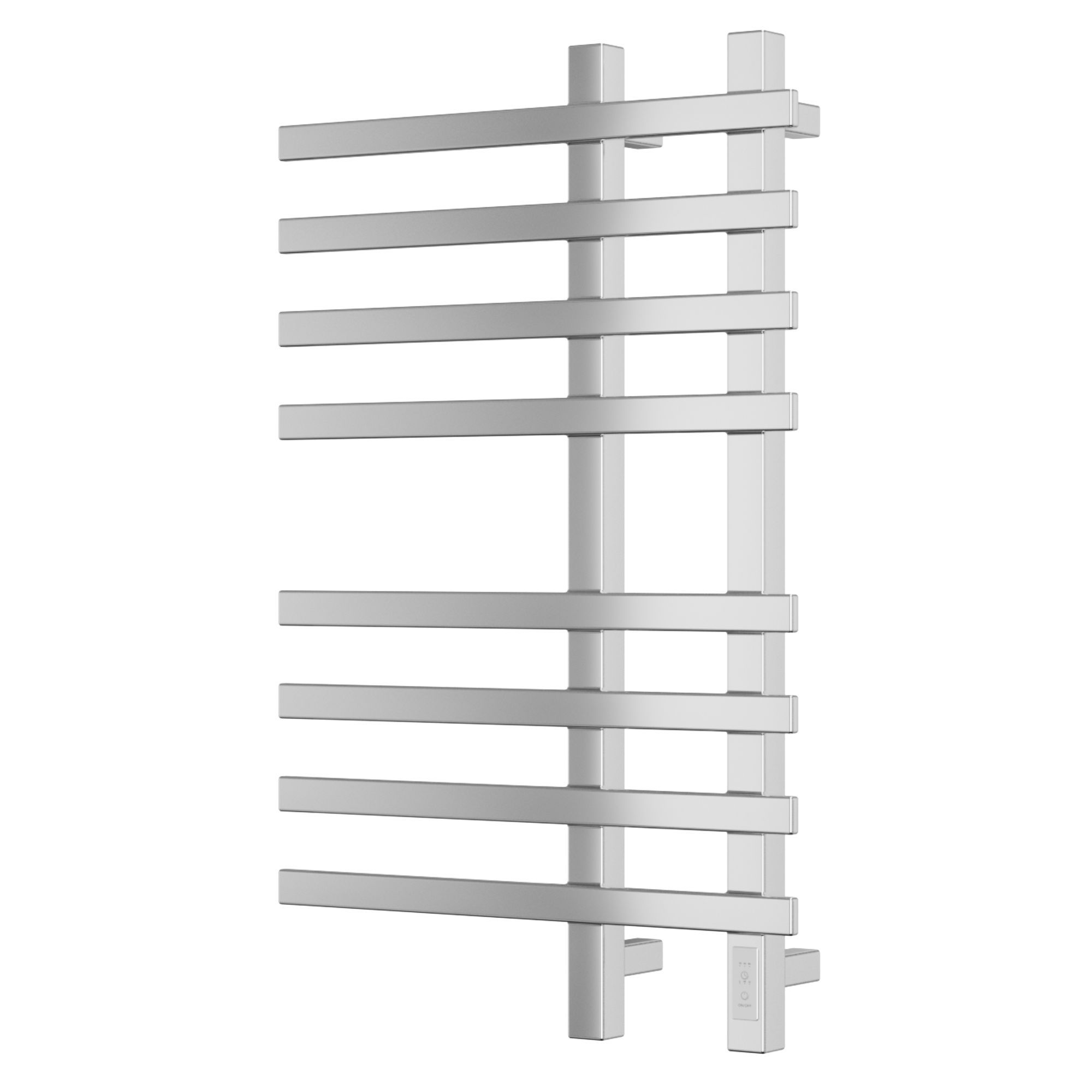 Полотенцесушитель дизайнерский электрический, профильный BAU Wind 50х80, 8 планок, нерж. сталь полированная