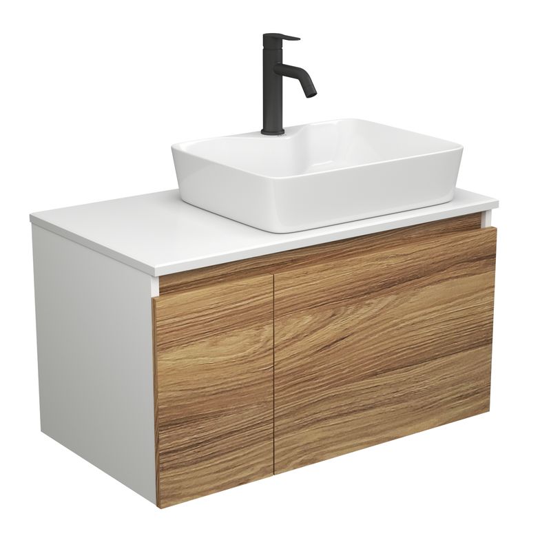 Комплект для ванной, 3 предмета (тумба Bau Dream Blackwood 80 + раковина BAU Cerama 48х37, с отверстием под смеситель, белая, смеситель Dream Black)