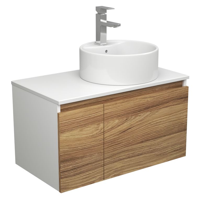 Комплект для ванной, 3 предмета (тумба Bau Dream Blackwood 80 + раковина BAU Element D40, с отверстием под смеситель, белая, смеситель Hotel Still)