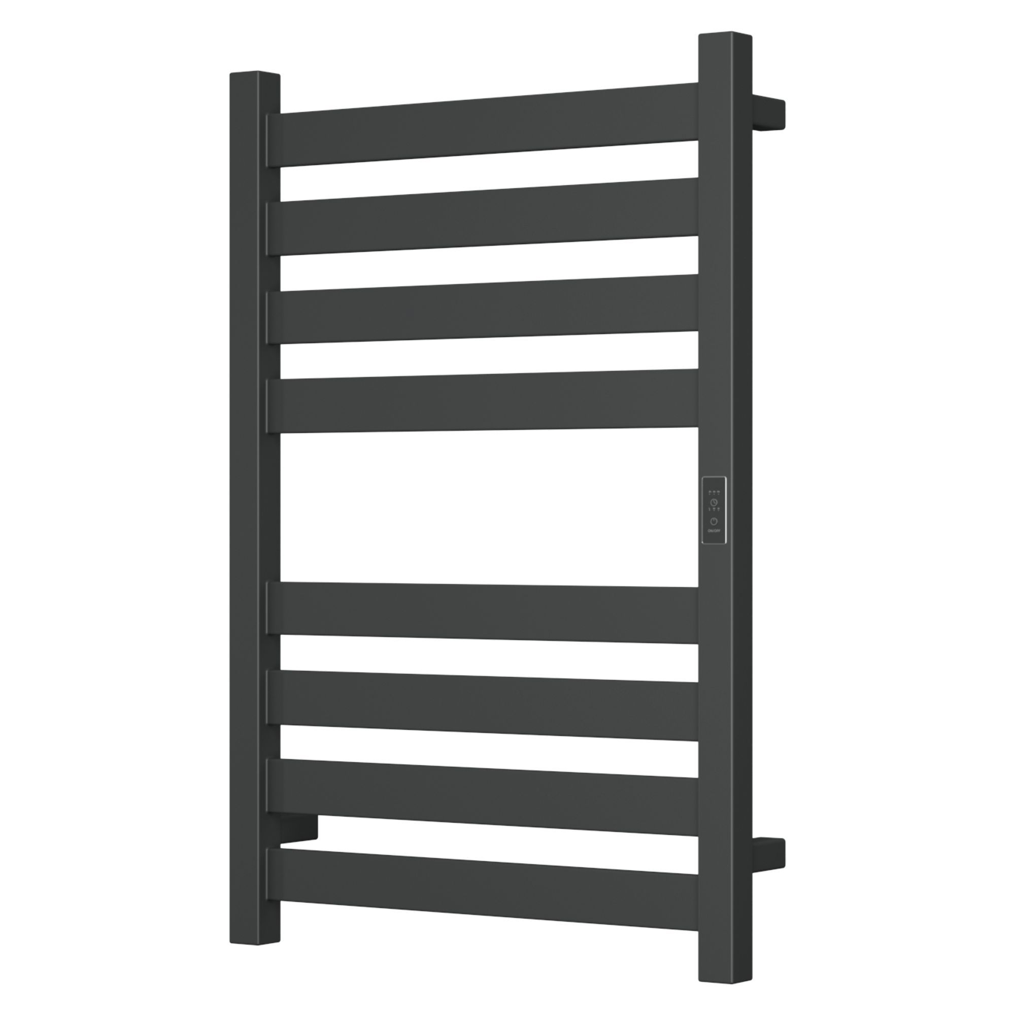 Полотенцесушитель дизайнерский электрический, профильный BAU Elite 50х80, 8 планок, универсальный, черный матовый RAL 9005