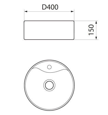 Раковина накладная со смесителем и выпуском (круглая BAU D40, белая + смеситель Hotel Still, нер. сталь, выпуск клик-клак хром)