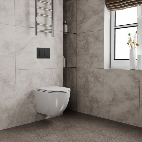 Комплект BAU 6 в 1: инсталляция BAU PRO, унитаз подвесной торнадо Bau Dream Hurricane-2, сиденье дюропласт микролифт, клавиша BAU Stil, черный матовый