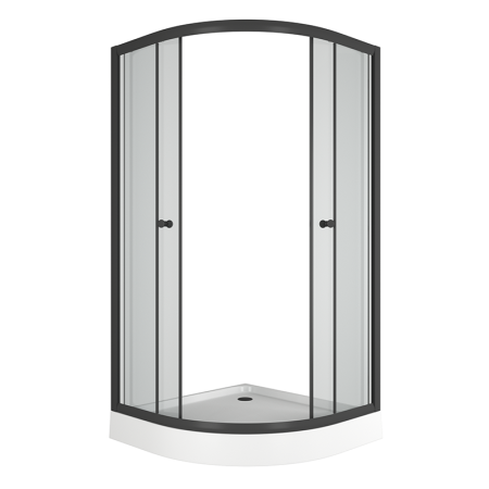 Душевой уголок BAU Dream Hit Black с поддоном 100x100х195, прозрачное закаленное стекло, черный профиль