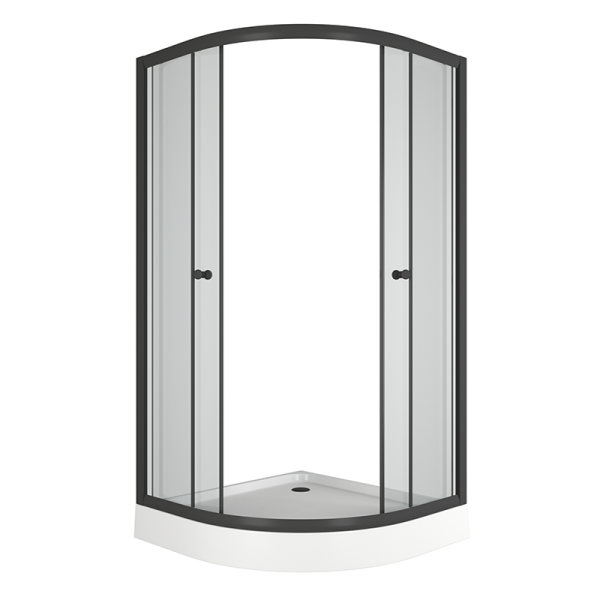 Душевой уголок BAU Dream Hit Black с поддоном 100x100х195, прозрачное закаленное стекло, черный профиль