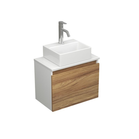 Комплект для ванной, 3 предмета (Тумба подвесная под раковину Bau Blackwood 50 + раковина BAU 33х28, смеситель Dream, нержавеющая сталь)