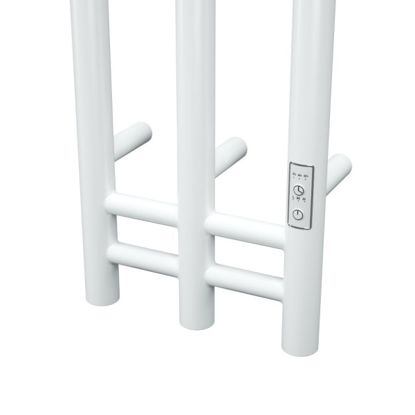 Полотенцесушитель дизайнерский электрический, BAU Stella 25х160, 3 коллектора, 2 крючка, белый полуматовый