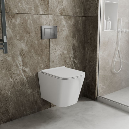 Комплект BAU 6 в 1: инсталляция BAU PRO, унитаз подвесной безободковый Bau Stil PRO, сиденье быстросъемное микролифт, клавиша BAU Stil, хром