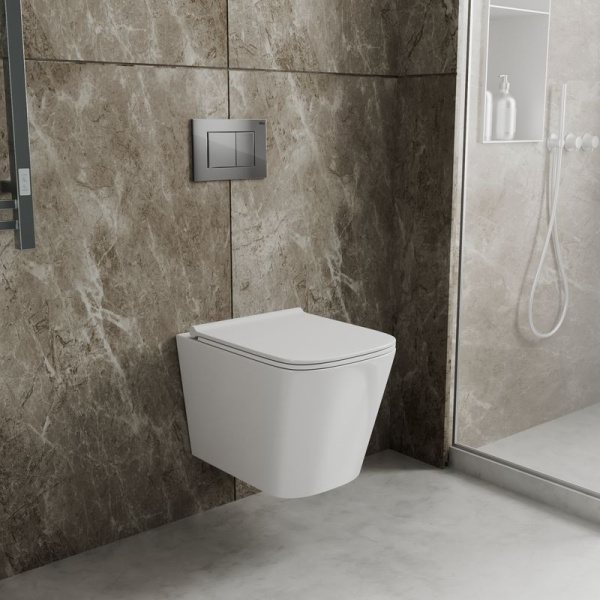 Комплект BAU 6 в 1: инсталляция BAU PRO, унитаз подвесной безободковый Bau Stil PRO, сиденье быстросъемное микролифт, клавиша BAU Stil, хром