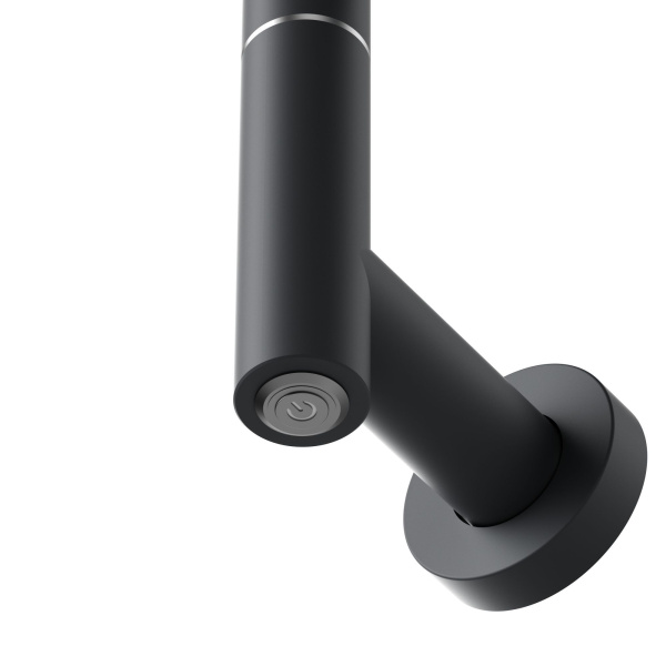 Полотенцесушитель дизайнерский электрический BAU Nimb Turning Gun Grey 60х50,подключение справа, подключение нижнее, темно-серый металлик