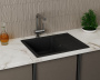 Мойка для кухни оборачиваемая с крылом BAU Stil Black stone 61х50, выпуск с сифоном в комплекте, черный камень
