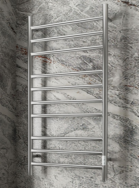 Полотенцесушитель электрический BAU Stil 50х100, 10 планок, универсальный, нерж. сталь полированная