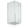 Душевой уголок квадратный BAU Stil pattern 90х90х200, с поддоном 12,5 см, закаленное стекло 6 мм, профиль хромированный алюминий, с сифоном